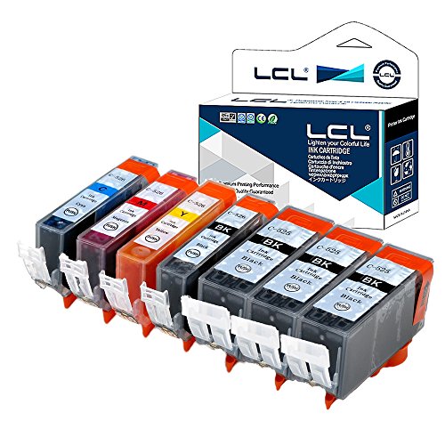 LCL TM  PGI-525 PGI-525PGBK CLI-526BK CLI-526C CLI-526M CLI-526Y  7-Pack 3PGBK Noir Cyan Magenta Jaune  Cartouche d encre Compatible pour Canon PIXMA IP4850 IP4950 IX6550 MG5150 MG5250 MG5350 MG6150 MG6250 MG8150 MG8250