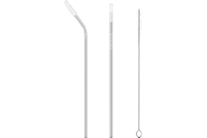 Livole Słomka wielokrotnego użytku do kubka do kawy 590 ml, słomka do picia ze stali nierdzewnej ze środkiem do czyszczenia słomek