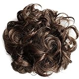 PRETTYSHOP XXXL Hairpiece Hair Wrap Scrunchie Scrunchy Updos, VOLUMINOUS, Curly Messy Bun, mixed brown #2/30 HW3
