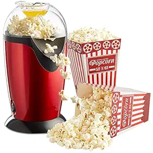 Cpixen Big Electric Machine 1200W Hot Air Popcorn Maker Use for Making Oil-Free Snacks with Removable Top Cover and Measuring Cup, Multicolour