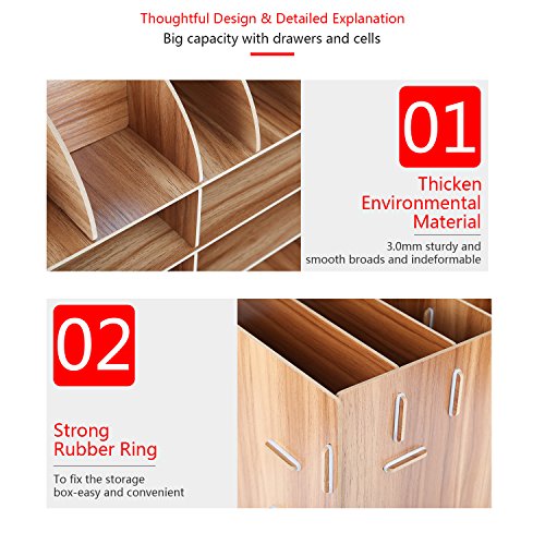 Schreibtischorganizer Holz, Lesfit Tisch Organizer Büro Fernbedienung