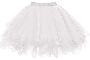 Ruiuzioong Gonna da donna in tulle, gonna da 50, rockabilly, sottoveste, tutù, sottogonna corta, balletto, cosplay, ballo, abito da sera