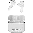 amazon basics True Wireless in-Ear Earbuds with Mic, Touch Control, Ipx5 Water-Resistance,Bluetooth 5.0, Up to 80 Hours Play Time, Voice Assistance&Fast Charging (White)