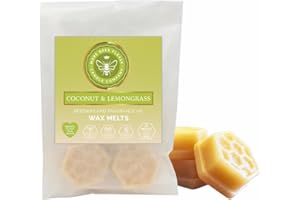 More Bees Please - Coconut & Lemongrass Melts, 60g - Locally Produced Beeswax, Finest Essential Oils, Biodegradable, Toxin-Free, Cream