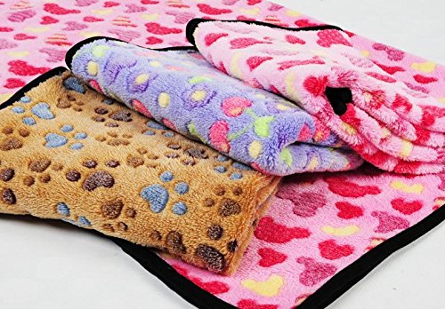 PUPTECK-Pet-Dog-Cat-Puppy-Soft-Throw-Blanket-Warm-Bed-Mat-Paw-Print-Cushion