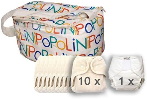 Popolini One Size Set Nappy Organic 100% Cotton Controlled Organic Cultivation Global Organic Textile Standard) Complete Set – 15 kg