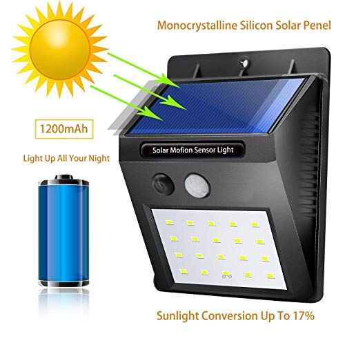 Ever Brite Solar Power LED Light Outdoor Motion Activated Sensor for Home Garden, Balcony, Main Door Outdoor Areas