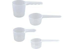 GroveEss 4 PCS Plastic Measuring Spoons-Protein Powder Scoop 50g 35g 25g 20g Measure Scoop Set Durable Coffee Spices Scale Cups Kitchen Measurement Tools for Milk Powder Cereal Powder Flour Dose