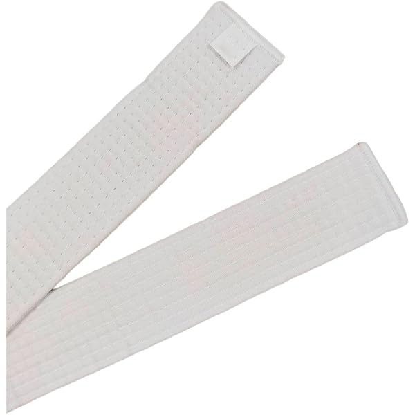 Ceinture De Karaté Kamikaze Piquée – Blanche/jaune, 240 Cm, 100% Coton, 8 Rangées De Piqûres
