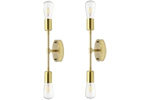 Biqing 2-Lumières Applique Murales,Lampe Murale en Métal Luminaires Applique Intérieure Éclairage Mural pour Salon,Chambre à Coucher,Salle de Bains(Or)