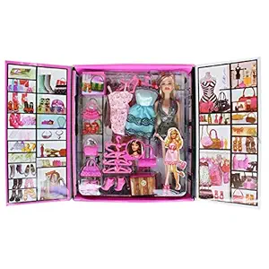 TEMSON Party Girl Doll and Her Personal Style Wardrobe Set for Kids, Multicolor