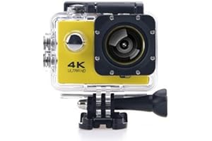 ZHUTA Action Camera 4K HD 2.0 pollici, fotocamera subacquea, 8 MP, WiFi, 30 m, impermeabile, con kit di accessori, per nuoto, immersioni, bici, moto, ecc. (giallo)