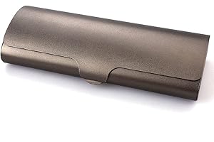 kuou Slim Aluminium Glasses Case, Lightweight Eyeglasses Case Spectacles Protection Case with Aluminium Outer Shell and Snap Lock for Women Men
