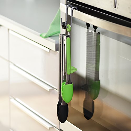 Hebaar – universelle Küchenzange Silikon & Edelstahl rostfrei 2er Set | Grillzange Pfannenwender Bratenwender Nudelzange Fleischzange Kochzange Greifzange Salatbesteck Gebäckzange Grillbesteck Wender - 2