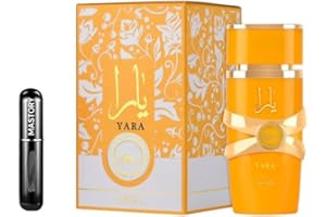MASTORY M Yara Tous Lattafa Naranja Perfume Árabe Tropical 100 ML Incluye Atomizador 5ML Mastory Recargable Fragancia A Base De Coco, Mango y Maracuyá.