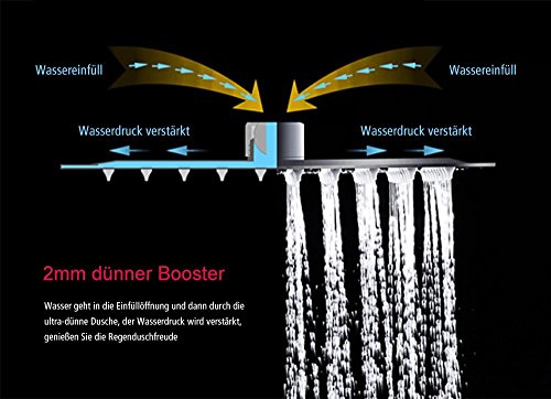 ieGeek 10 Zoll Regendusche Einbauduschköpfe Edelstahl Duschkopf Regenbrause Brausekopf aus Edelstahl mit Anti-Kalk-Düsen poliert Spiegeleffekt hochglänzend - 2