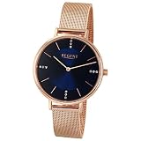 Regent Damen-Armbanduhr Rosegold Analog 2213138 Edelstahl-Armband UR2213138