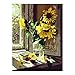 Produktbild XtraCare DIY Ölgemälde Malen Nach Zahlen Abstrakt Nachmalen für Erwachsene - Rahmenlose, 40 * 50cm, Sonnenblume am Fenster