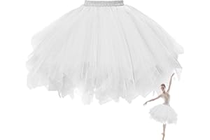 DiiWmme Falda de Tutú para Mujer, Tutu Tul Plisada para Fiesta, Ballet y Celebración, Falda de Tul Vintage para Mujer Adulto