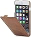 Produktbild StilGut UltraSlim Case Hülle Leder-Tasche für iPhone 6 Plus. Dünnes 360 Grad Flip-Case vertikal klappbar aus Echtleder für das Original iPhone 6 Plus (5,5 Zoll), cognac vintage