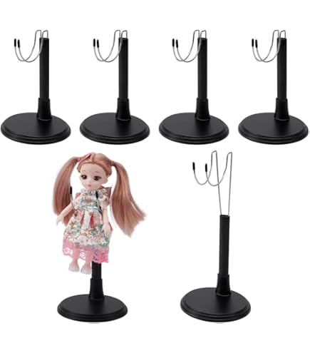 Minkissy Support De Poupée Réglable Noir 2Pcs 45Cm Pour