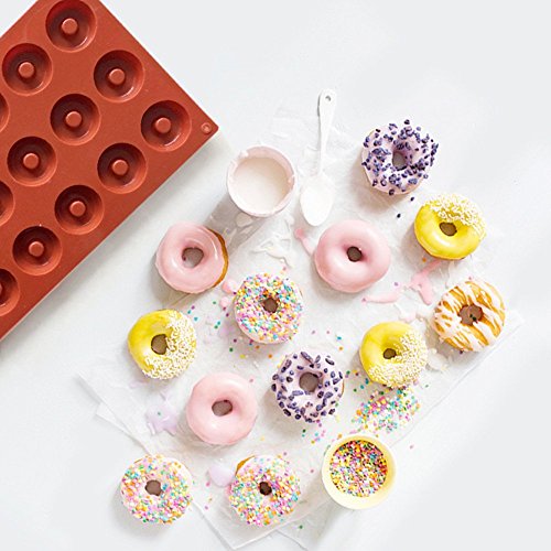 HENGSONG 18 Grids Mini Doughnut Formen Runde Buscuit Kuchen Form für DIY Backen