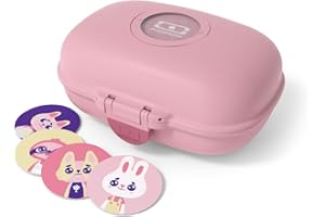 MONBENTO - Caja de Merienda Infantil MB Gram Blush - Caja de Merienda para Niños - Ideal Escuela o Parque - Sin BPA - Segura y Duradera - Rosa