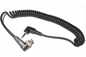 Maxsimafoto® - 2.5mm to Male Flash PC Sync Cable coiled Cord 12" length.