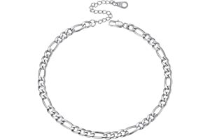 Bandmax Pulsera Tobillera de Pie Simples Clásicos Con Cadenas Trenzadas Metálicas Tono Plata/Oro, 22cm Largo +5cm Ajustable