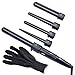 CkeyiN® 5 in 1 Multifunction Interchangeable Hair curlers Kit with Heat Resistant Glove Hair Styler Tools Curling Iron Curler Wand Tongs Set Crimping Iron for Women (Black)