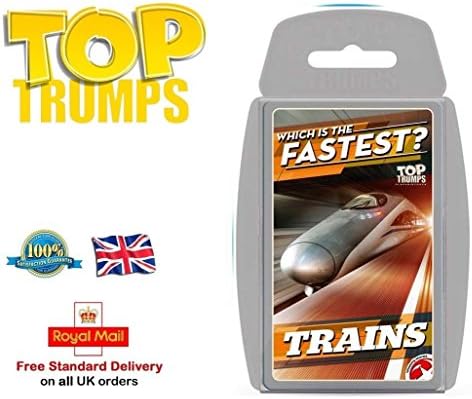 Deluxe TOP TRUMPS CARD GAMES Family Kids Fun Travel Holiday Playing Game Christmas Gift by Lizzy® (Trains)