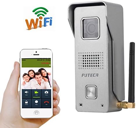 PUTECA Wireless 2.4G WIFI 700TVL 5 IR LED Night vision Sliver metal Waterproof Case Camera WiFi Remoter 3G/4G Android/IOS OS Mobile phone APP Control P2P Cloud Service IP Video Door Phone Doorbell Intercom System