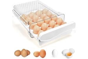 QINERSAW Schubladtyp Eierbox 20 Eier Eierbehälter Kühlschrank Eier Aufbewahrungsbox Kunststoff Eier Aufbewahrung Kühlschrank Eier schublade Transparent Eier organizer