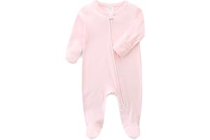 KIDDLETOWN Newborn Baby Pyjamas Romper with Double Zip, Long Sleeve Pyjamas, Clothing for Boys and Girls, Cotton
