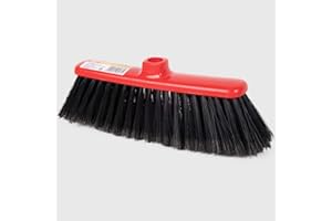La Briantina Escoba para Interiores, Cabeza roja para Todos los Suelos de casa, con cerdas plumadas, Ligera y Fina, eficaz para Ranuras