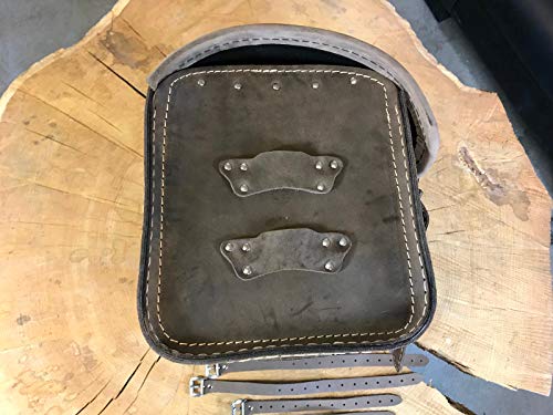 ORLETANOS Loki Brown Gepäckkoffer kompatibel mit Roller Sissybar Tasche Leder HD Harley Davidson Yamaha Suzuki Honda Kawasaki Chopper Gepäck Werkzeugtasche Case Topcase Koffer Satteltaschen