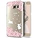 Produktbild KunyFond Karikatur Muster Silikon TPU Hülle Handyhülle Crystal Clear Durchsichtig Stoßdämpfend Transparent Weichem Schutzhülle Case Cover Schale für Samsung Galaxy S6 Edge Plus (Blumen#10)