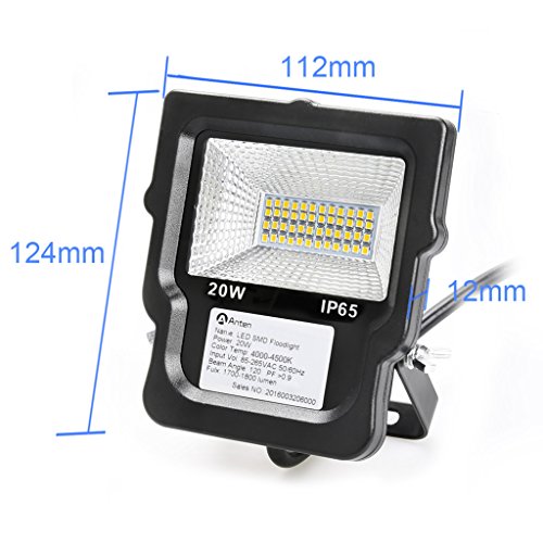 Anten® LED Fluter 20W Außenstrahler Flutlicht Scheinwerfer Baustrahler wasserdicht Neutralweiß - 2