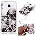 Produktbild Samsung Galaxy A5 2016 Hülle, Edaroo TPU Silikon Schutz Handy Hülle Handytasche HandyHülle Etui Schale Klar Clear Transparent mit süßes bunt Motiv Schutzhülle Case Cover Silikon Hülle für Samsung Galaxy A5 (2016) - Schwarzer Blumen Schädel Totenkopf