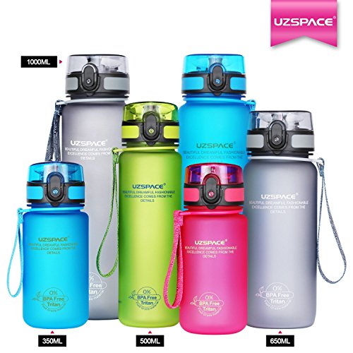 UZSPACE Sports Water Bottle 350 & 500 & 650 &1000ml BPA Free Tritan Material - Fast Water Flow, Flip UZSPACE Sports Water Bottle 350 & 500 & 650 &1000ml BPA Free Tritan Material - Fast Water Flow, Flip