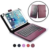 Prestigio MultiPad 4 Diamond 7.85 keyboard case, COOPER INFINITE EXECUTIVE 2-in-1 Wireless Bluetooth Keyboard Magnetic Leather Travel Cases Cover Holder Folio Portfolio + Stand (Dark Purple)