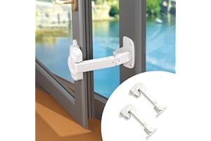 EUDEMON Serrure de sécurité pour fenêtre pour bébé, limiteur de fenêtre à l’épreuve des enfants, loquet de verrouillage réglable pour cadres de fenêtre en aluminium et en bois (Blanc, 2 Pièces)