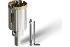 CSOOM 30mm wiertło do szkła z 2*wiertłami osiowymi, wiertło koronowe do płytek, szkła, ceramiki, marmuru, wapienia