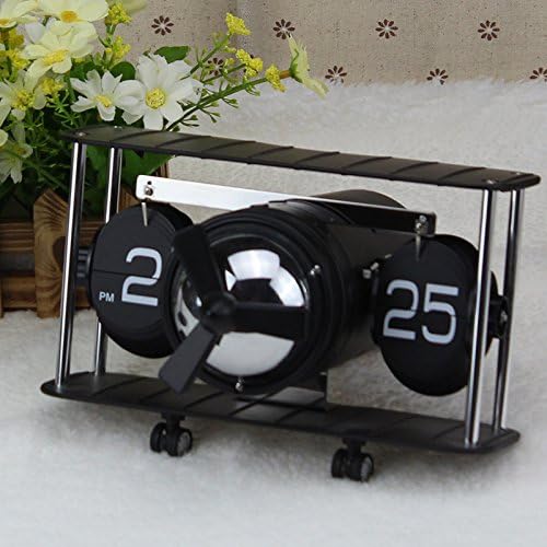 Flip Pages aircraft wall clock creative clock stylish furnishings flip pages automatically Jong Craft Ornaments watches the clock rotate Green