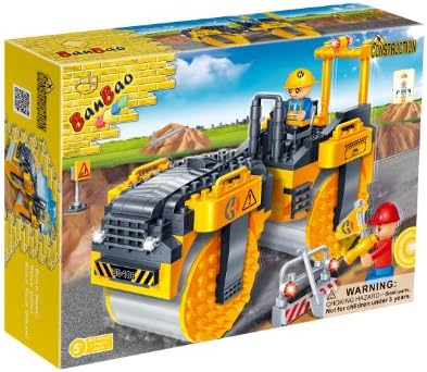 Quality Well Made Games &amp; Toys BanBao Building Blocks Bricks Construction Road Asphalt Tarmac Steam Roller - Rainy Day Activity Great Idea for Fun Easter, Birthday Xmas, Christmas, Stocking Filler Present Gift or Reward or Pocket Money Treat - Boy Kids Child Children Boys - One Supplied