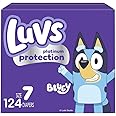 Luvs Diapers - Size 7, 124 Count, Bluey Disposable Baby Diapers