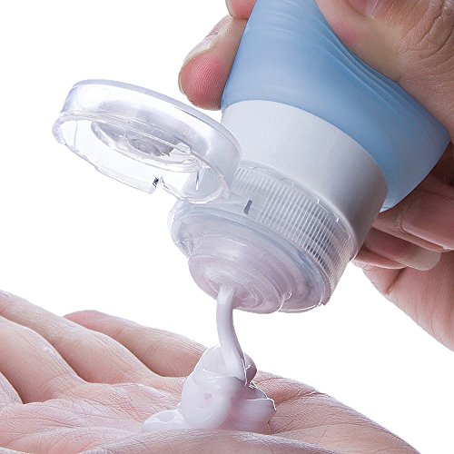 Schönes Leben* 4er Set Silikon Reiseflaschen mit Waschbrett Funktion Travel Bottles Leerflaschen für Shampoo, Creme, Spülung, Körperpflege - 2