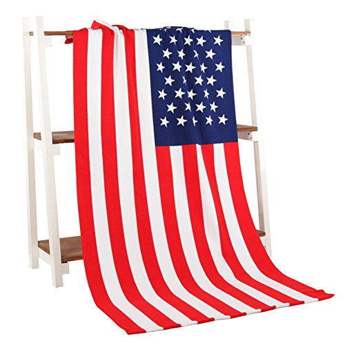 BLUESTAR Mikrofaser-Strandtuch für Herren Damen, schnelltrocknendes Badetuch, 140 x 70 cm usa-flagge