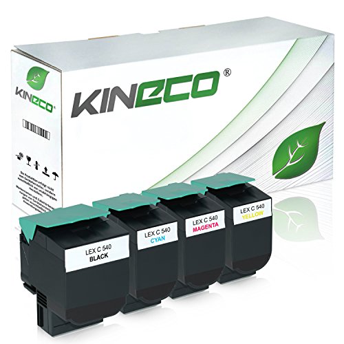 4 Toner kompatibel zu Lexmark C540N, C543DN, C544DN, C544DW, X543DN, X544DN, X546DTN, X548DE - Schwarz 2.500 Seiten, Color je 2.000 Seiten