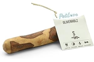 PetLove Bastone da Masticare in Legno d’Ulivo per Cani • Radice da masticare Pulisci Denti per Cane • Osso Masticazione & Bastoncino Giocattolo per Cani • Taglia: S (60-99 g)